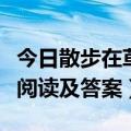 今日散步在草虫的村落阅读答案（草虫的村落阅读及答案）