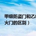 甲级防盗门和乙级防盗门有什么区别（甲级防火门和乙级防火门的区别）