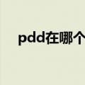 pdd在哪个平台（pdd在什么平台直播）