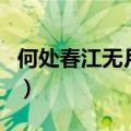 何处春江无月明（关于何处春江无月明的介绍）