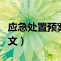 应急处置预案包括哪些内容（应急处置预案范文）