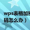 wps表格加密密码忘了（wps表格加密忘记密码怎么办）