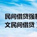 民间借贷强制执行申请书（强制执行申请书范文民间借贷）