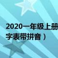 2020一年级上册语文生字表带拼音（小学一年级语文上册生字表带拼音）