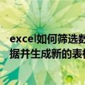 excel如何筛选数据并生成新的表格内容（excel如何筛选数据并生成新的表格）