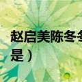 赵启美陈冬冬是真的吗（陈冬冬和赵启美原型是）