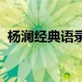 杨澜经典语录大全（杨澜经典语录句句在理