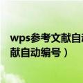 wps参考文献自动编号怎么不可以输入文字了（wps参考文献自动编号）