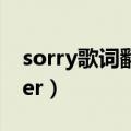 sorry歌词翻译中文（sorry歌词justin bieber）