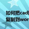 如何把cad图复制到word中（如何把cad图复制到word）