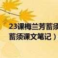 23课梅兰芳蓄须课文讲解 四年级语文上册二十三课梅兰芳蓄须课文笔记）